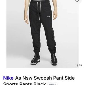 Nike Men's Black Joggers with White Swoosh